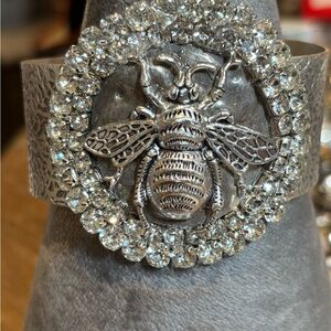 Silver Bee Crystal Bracelet